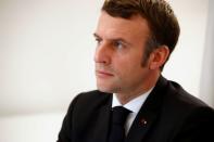 French President Emmanuel Macron attends an EU-China video-conference