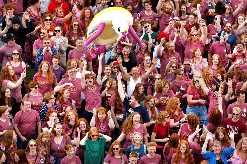 Hundreds of redheads from around the world take part in annual festival in Netherlands