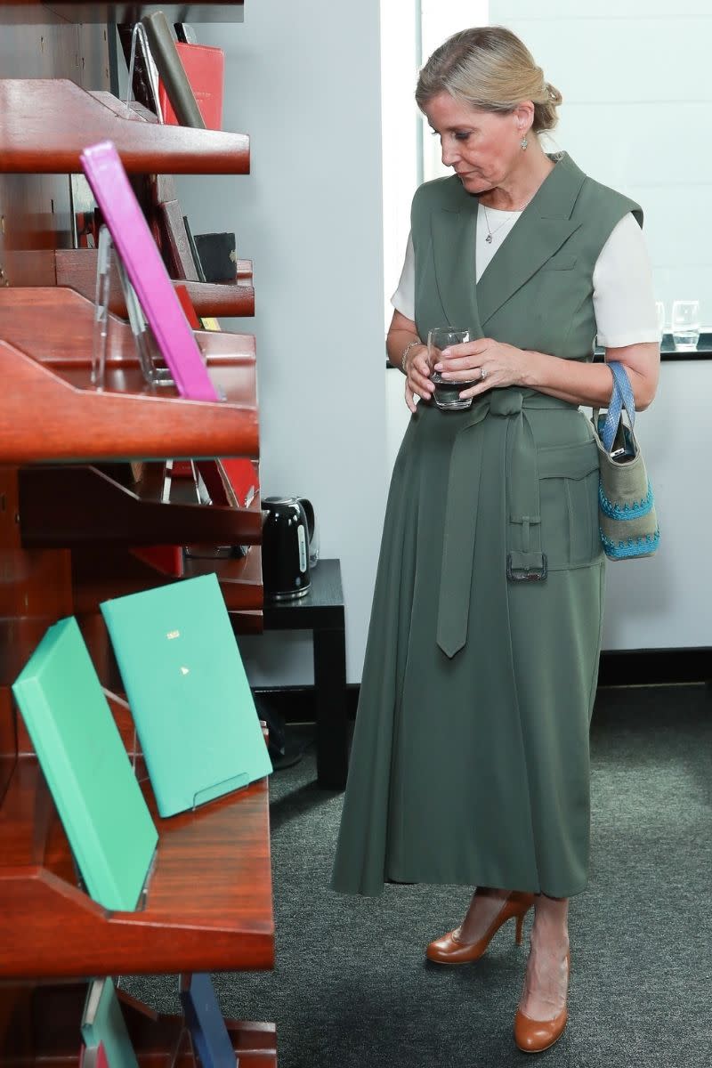 Sophie, Duchess of Edinburgh's Khaki green sleeveless trench