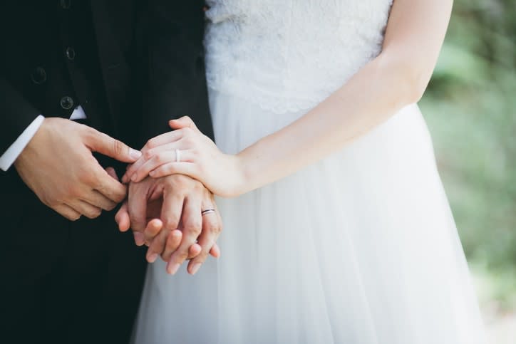 couple holding hands