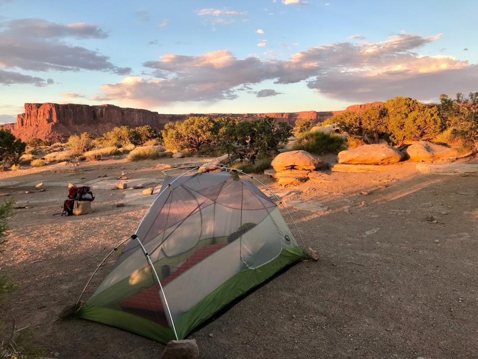 Camping in the backcountry of Utah's Canyonlands National Park meant our only neighbors were an occasional lizard and a nocturnal visit from a desert kangaroo rat, which was far cuter than the name implies.