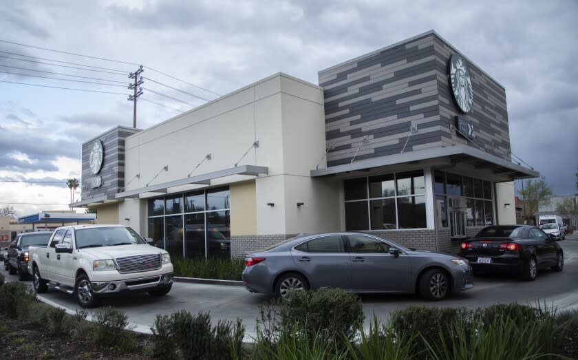 CHATSWORTH, CA - FEBRUARY 15: This Starbucks at Mason Avenue and Lassen Street in Chatsworth is the latest store to file a union petition with the National Labor Relations Board. Photographed on Tuesday, Feb. 15, 2022. (Myung J. Chun / Los Angeles Times)