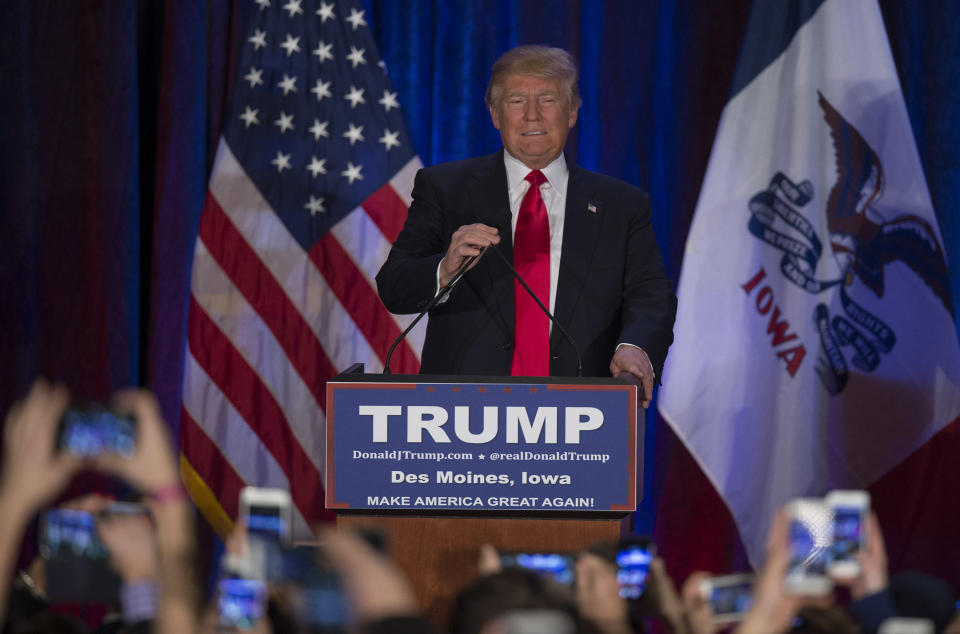 Republican presidential candidate Donald Trump on the campaign trail in Iowa in 2016. (Photo: Jim Watson/AFP/Getty Images)