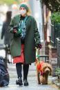 <p>Busy Philipps steps out in a layered look for a walk with her dog around N.Y.C. on Friday.</p>
