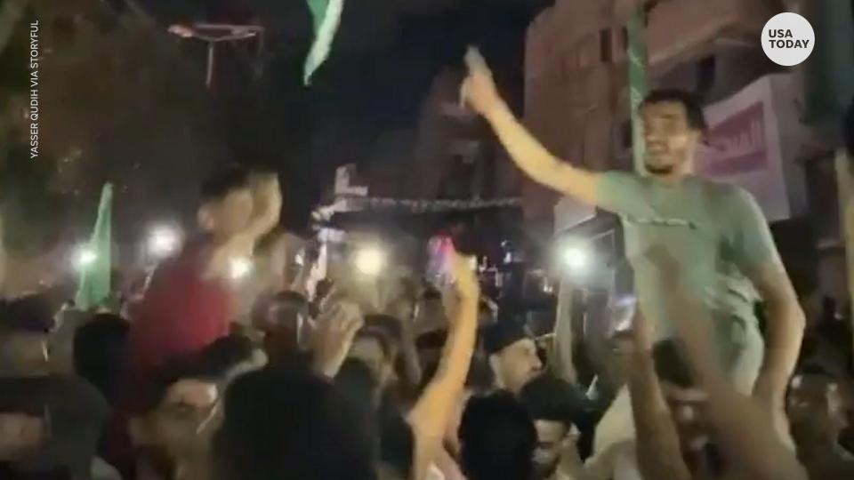 The 11-day long military conflict between Gaza and Israel has come to a halt, and people in Gaza took to the streets to celebrate.