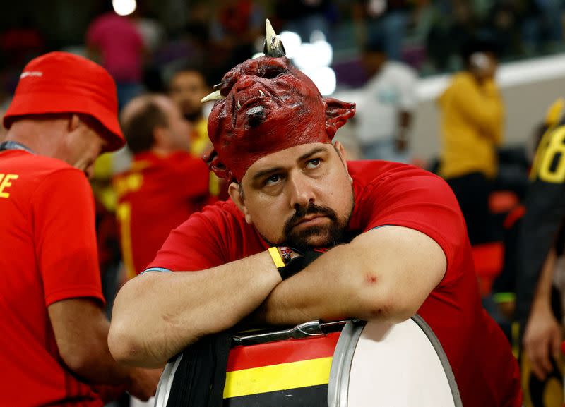 Foto del jueves de un hincha tras la eliminación de Bélgica en el Mundial