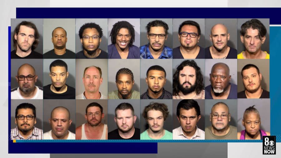 As part of a joint effort, Las Vegas police and other area authorities have arrested 25 people for a variety of sex offenses and violent crimes. (Credit: LVMPD Sex Offender Apprehension Team)