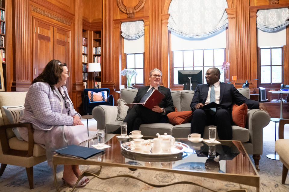 Prime minister Sir Keir Starmer and foreign secretary David Lammy at the British ambassador's residence in Washington DC (Stefan Rousseau/PA Wire)