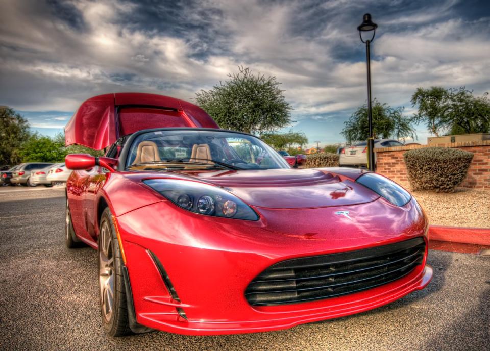 Tesla Roadster red