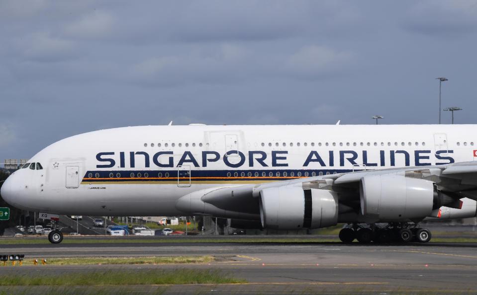 Avión A-380 de Airbus fotografiado en Australia en marzo de 2020/Getty