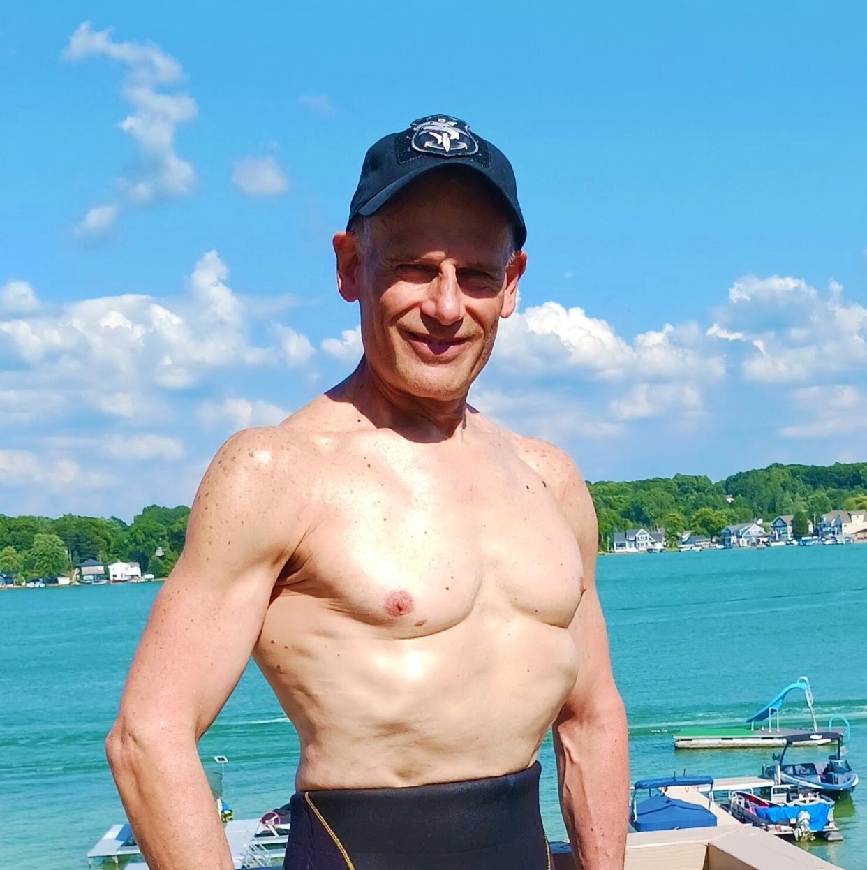 Jim Dreyer, also called "The Shark," attempted his second swim across Lake Michigan on Tuesday.