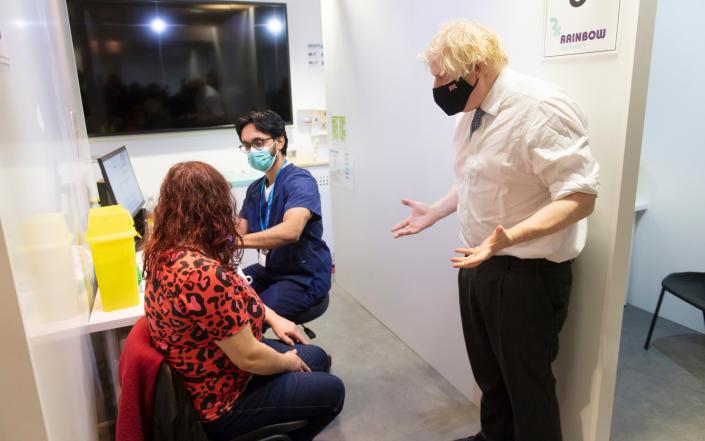 Boris Johnson visited a booster vaccine centre In Milton Keynes on Wednesday - WPA Pool/Getty Images