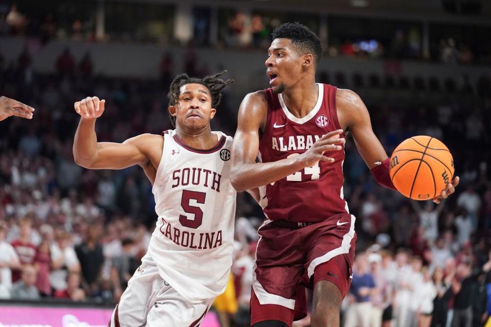 Brandon Miller scored 41 points in Alabama's 78-76 win over South Carolina on Wednesday.