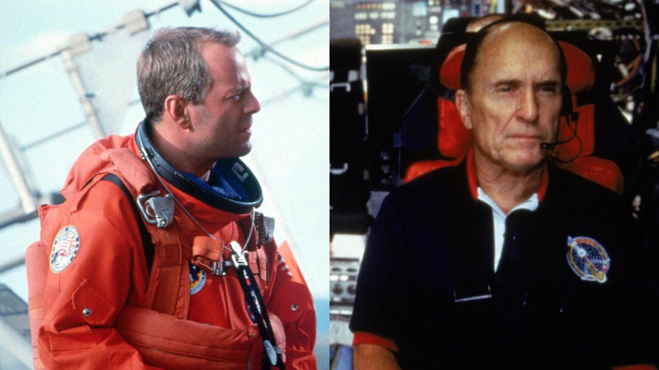 Bruce Willis in Armageddon, Robert Duvall in Deep Impact