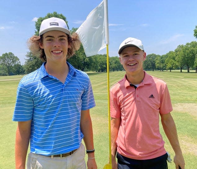 Former Tennessean/Metro Parks Schooldays champions Lane Walton, left, and Carter Stroup each advanced to the 2023 first round of match play in Wednesday's qualifying round at McCabe Course.