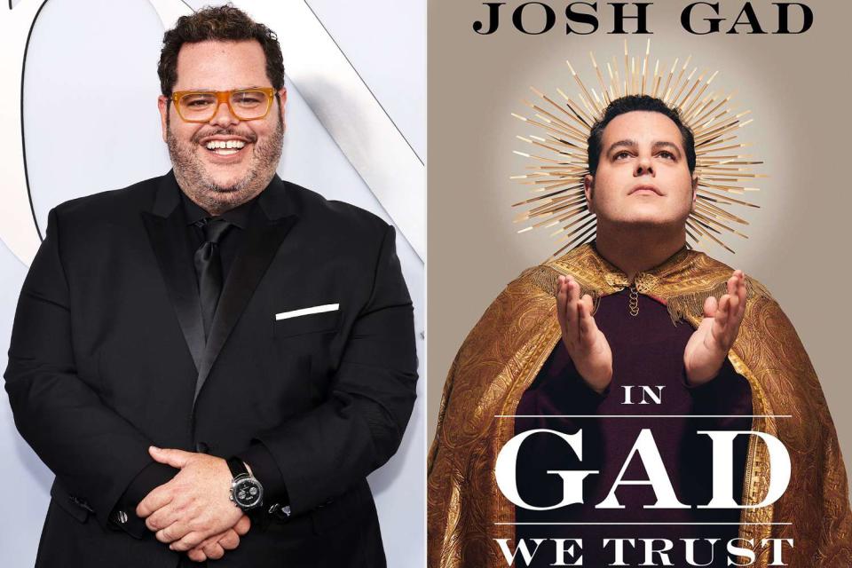 <p>Jamie McCarthy/WireImage; Gallery Books</p> Josh Gad and the cover of 