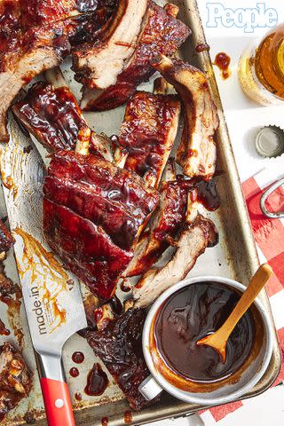 <p>Jen Causey</p> Gabriel 'Gator' Guilbeau's Honey-Bourbon Barbecue Ribs