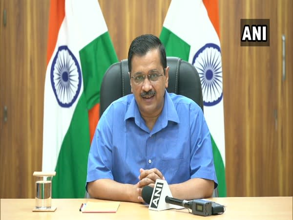 Delhi Chief Minister Arvind Kejriwal addressing a press conference in New Delhi on Thursday. Photo/ANI