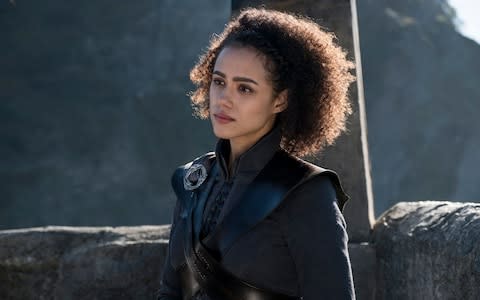 Nathalie Emmanuel stars as one of Queen Daenerys' most trusted aides in the series - Credit: HBO