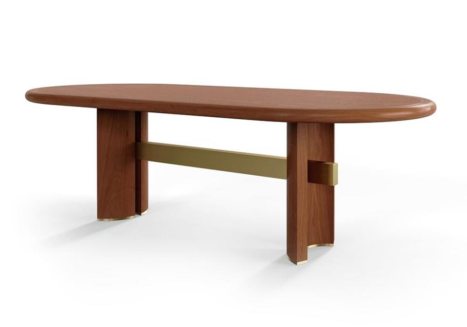 <p><a href="https://hellman-chang.com/collection/cleo-dining-table/" rel="nofollow noopener" target="_blank" data-ylk="slk:Shop Now;elm:context_link;itc:0;sec:content-canvas" class="link ">Shop Now</a></p><p>Cleo Dining Table</p><p>hellman-chang.com</p>