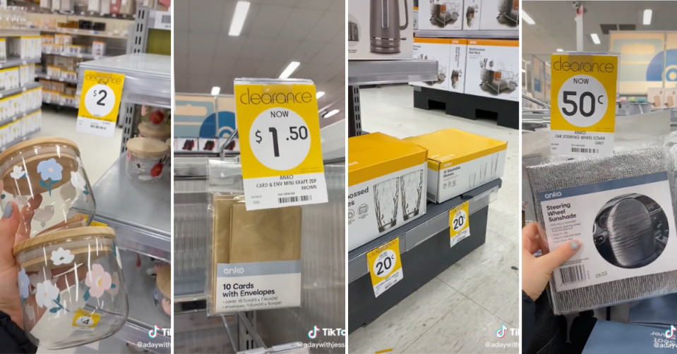 Bi discounts at Kmart on canisters, cards, glasses and car accessories.
