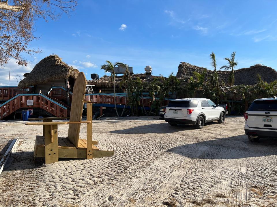 ​The collapsed remains of the Boathouse Tiki Bar & Grill, which leased space from the city of Cape Coral.

​