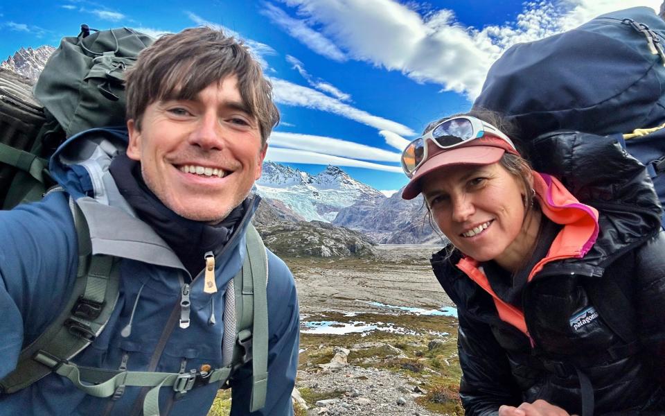 Simon Reeve with Patagonia mountaineer Ceci Vedelago