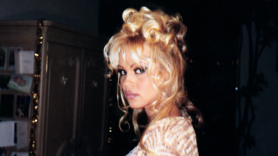 Pamela Anderson in an archive shot featured in ‘Pamela, a Love Story’ (Netflix)