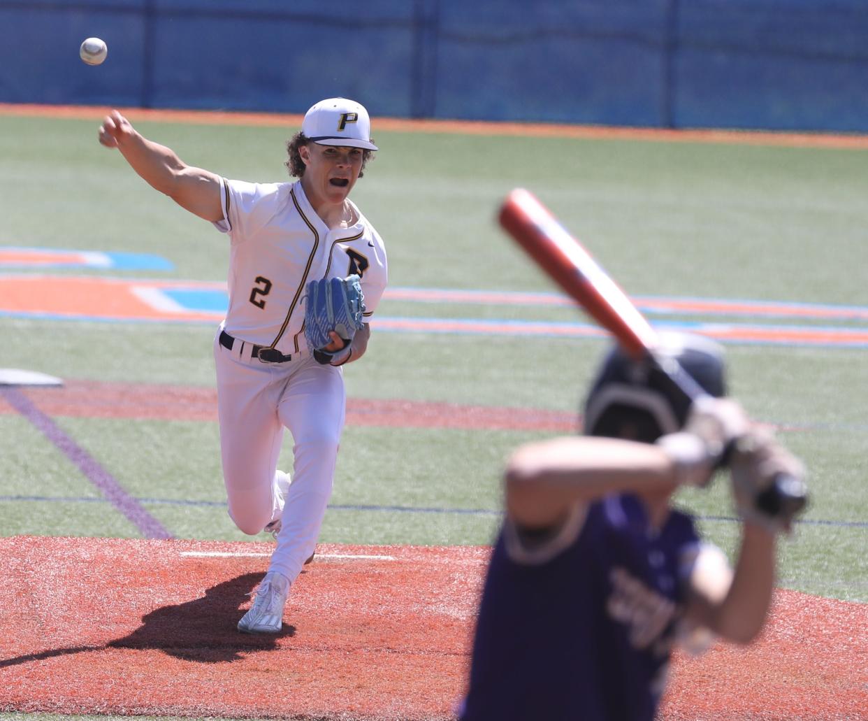 Walter Panas pitcher Nick DiMaso threw a complete game shutout as Panas defeated John Jay Cross River 7-0 to win the Section 1 Class A baseball championship at Purchase College May 28, 2023.  