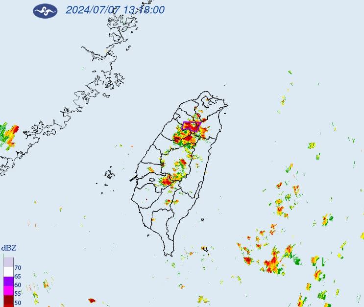 氣象署針對4縣市發布大雷雨即時訊息。（圖／氣象署）