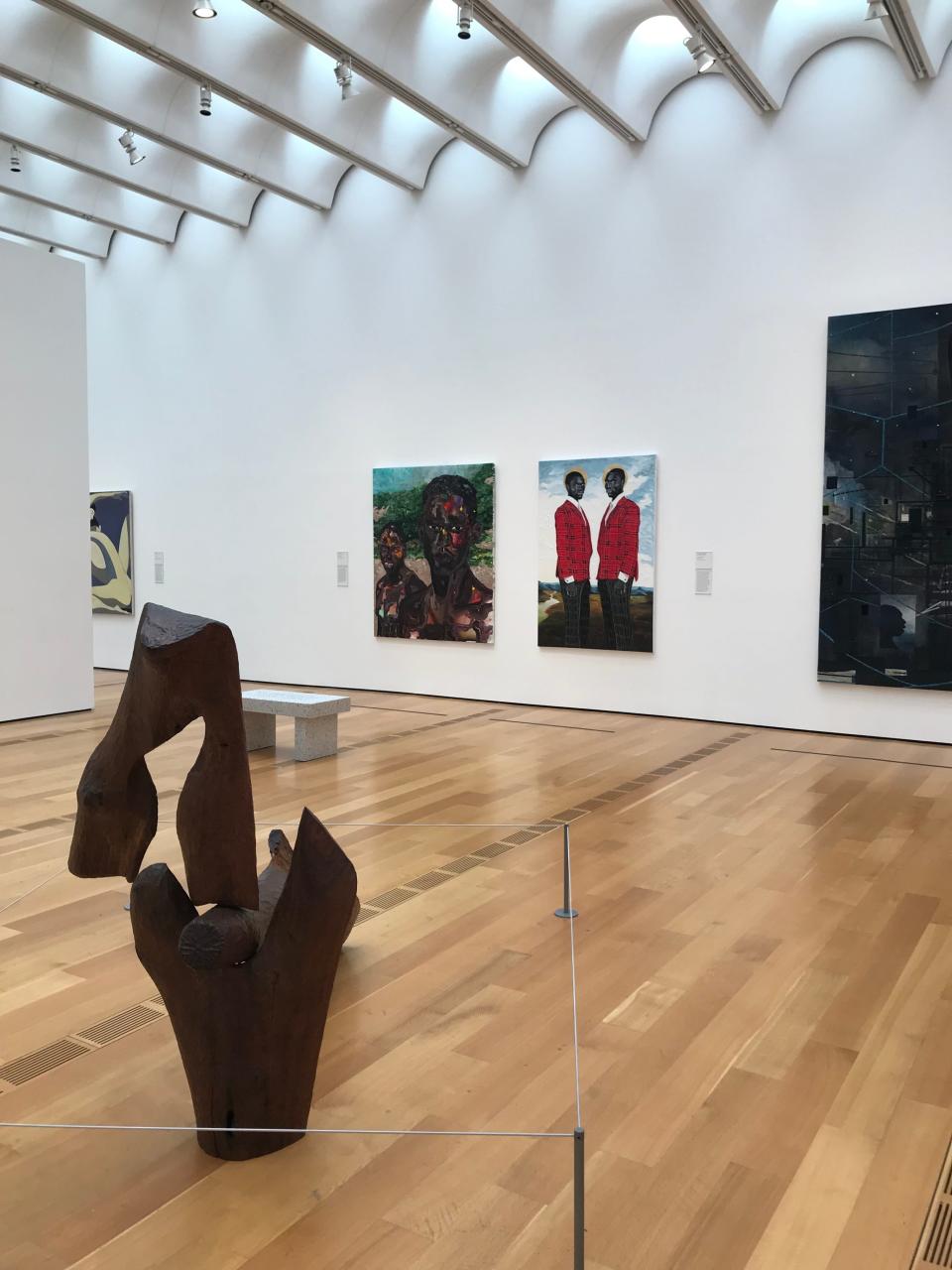 Ludovic Nkoth's "Oasis" hangs in this gallery at the High Museum in Atlanta.