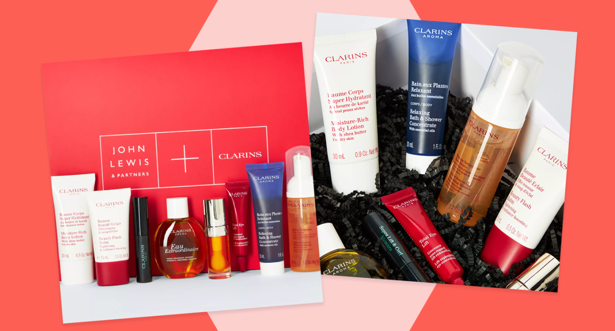 This John Lewis x Clarins Skincare Gift Set is great value and packed with the brand's most popular products. (John Lewis/Yahoo Life UK)