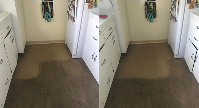 Sofia Fernandez is channeling her stress into scrubbing her kitchen floor. (Photo: Sofia Fernandez)