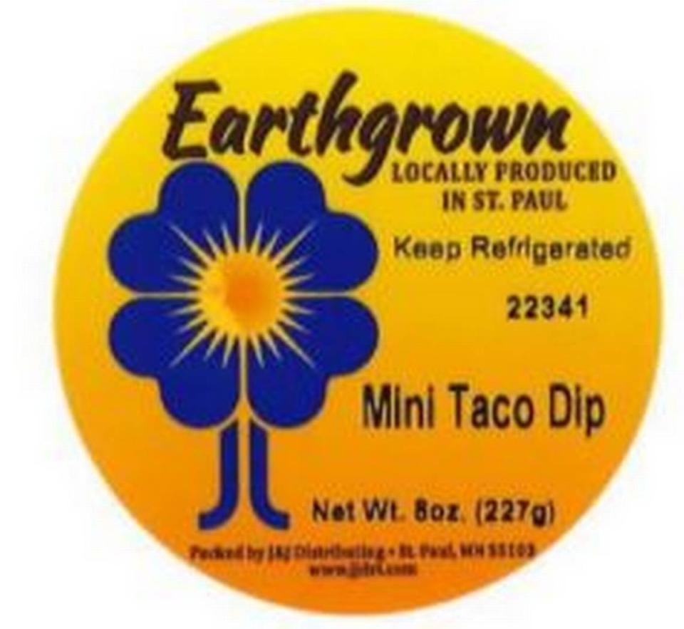 Earthgrown Mini Taco Dip label