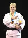 <p>Kayla Harrison is the gold medal judo champion for the second Olympics in a row. (Getty) </p>