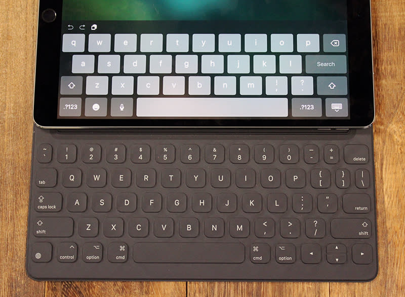 There's a new Smart Keyboard designed to fit the form factor of this new iPad Pro.