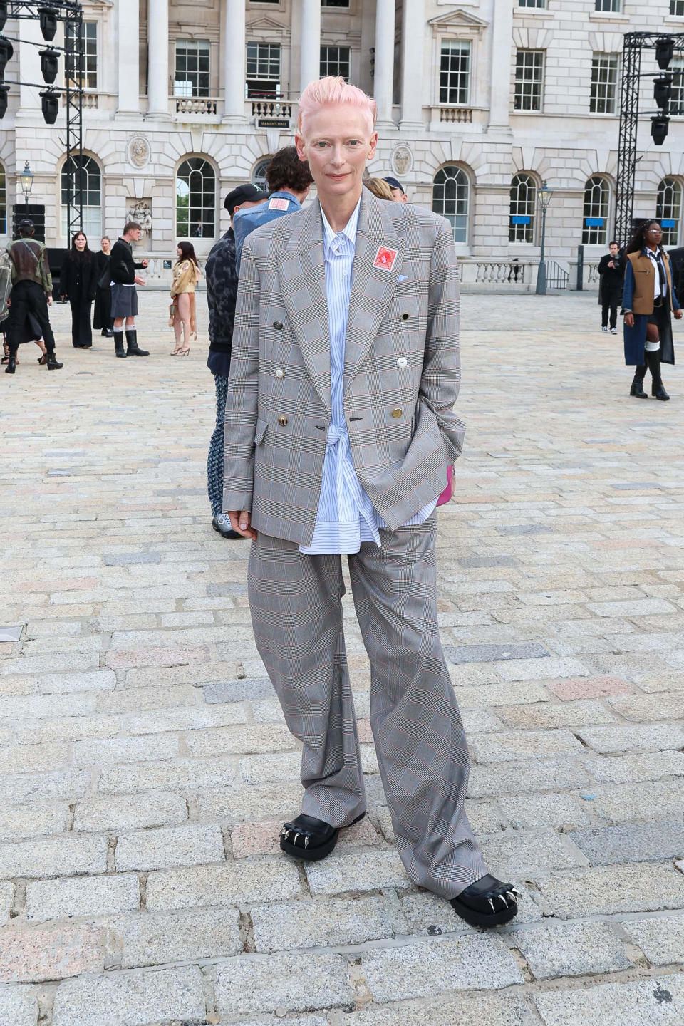 Tilda Swinton, Charles Jeffery Loverboy, loafers, bear claw, camp, leather, London