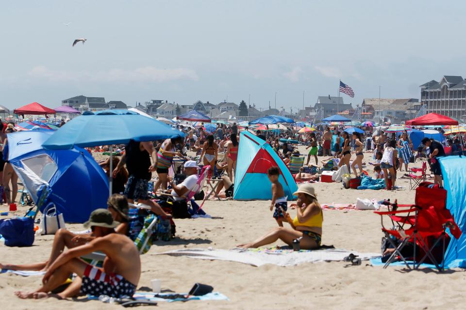 A scene from Hampton Beach on the Fourth of July.