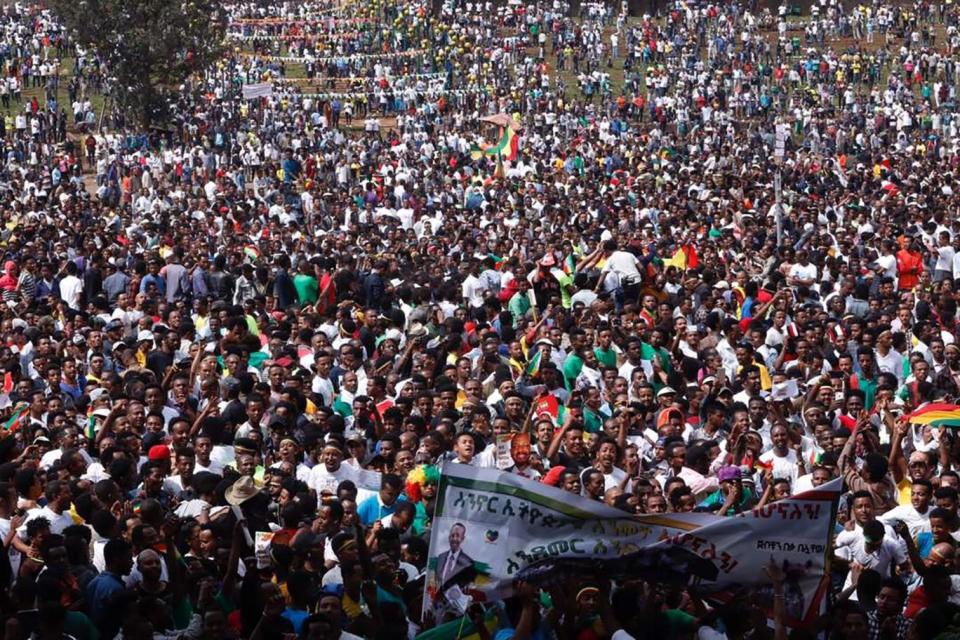 Tens of thousands of people attended the rally (AFP/Getty Images)