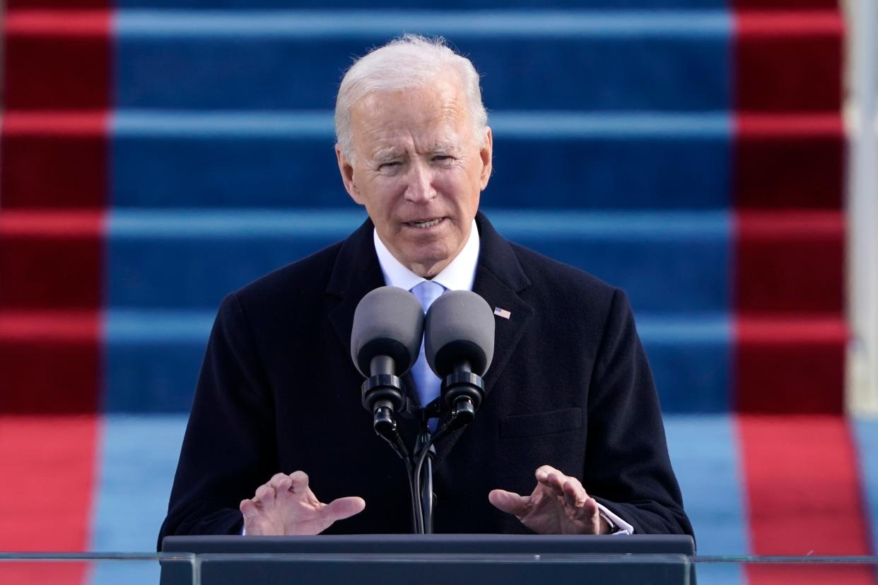 ‘More a will than a political programme’: Russian commentators have reacted to Biden inauguration speech (AP)