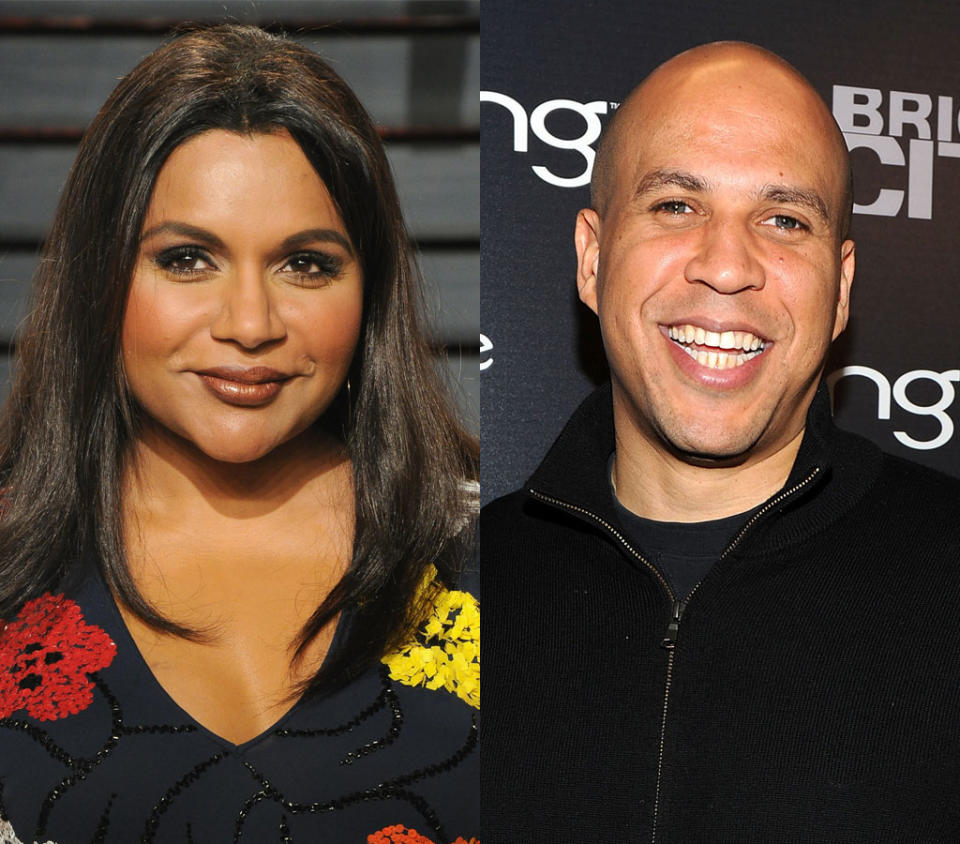 Could Mindy Kaling and Cory Booker have made a love connection on Twitter? (Photo: Getty Images)