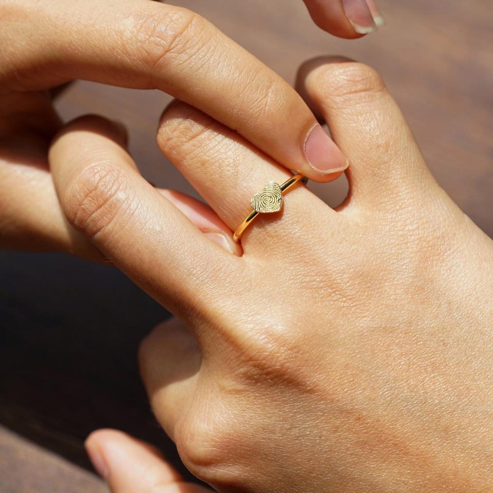 Personalized Fingerprint Stacking Ring