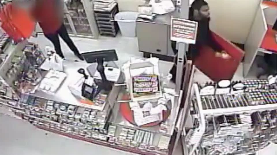 The careless robber can be running out of the store with an unkown amount of cash. Photo: Philly Police