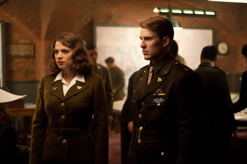 Hayley Atwell and Chris Evans in "Captain America: The First Avenger"