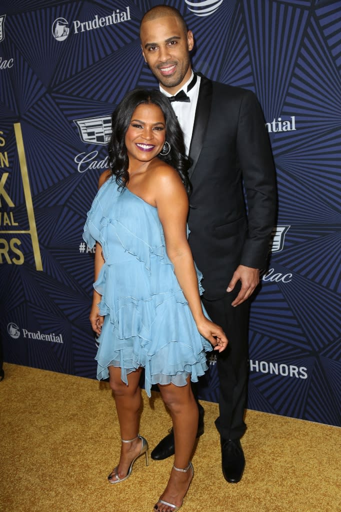 Celebrities attend the BET's 2017 American Black Film Festival Honors Awards at the Beverly Hilton Hotel in Los Angeles, California. 17 Feb 2017 Pictured: Nia Long and Ime Udoka.