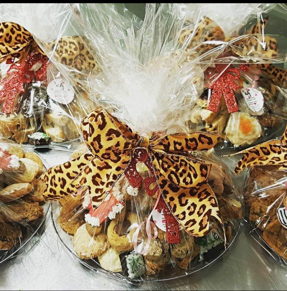 Cookie trays from Andrea Soave Nadeau's Carina e Dolce bake shop. They come in three and five pound trays.