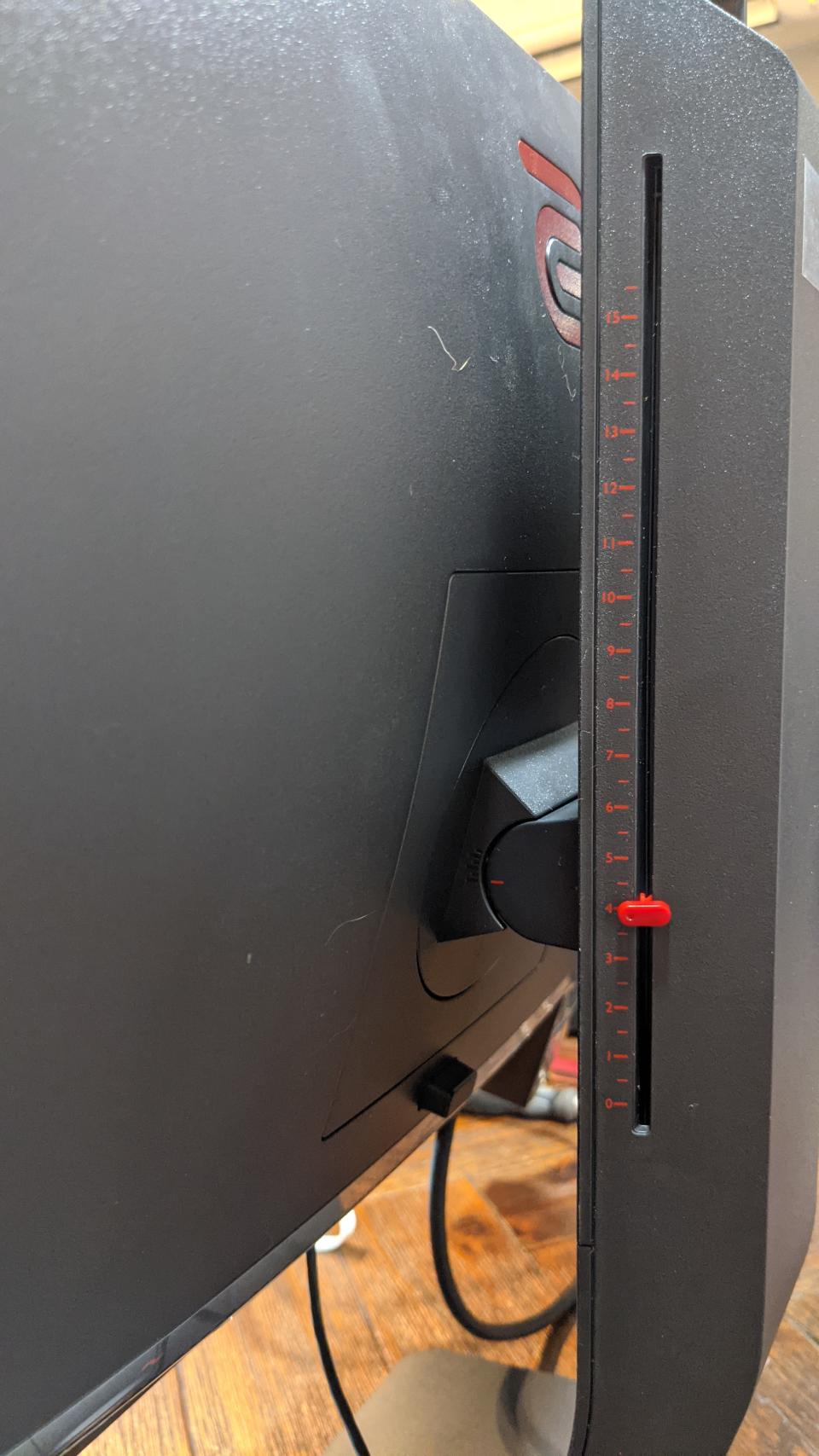 You can adjust the height and angle of the monitor
