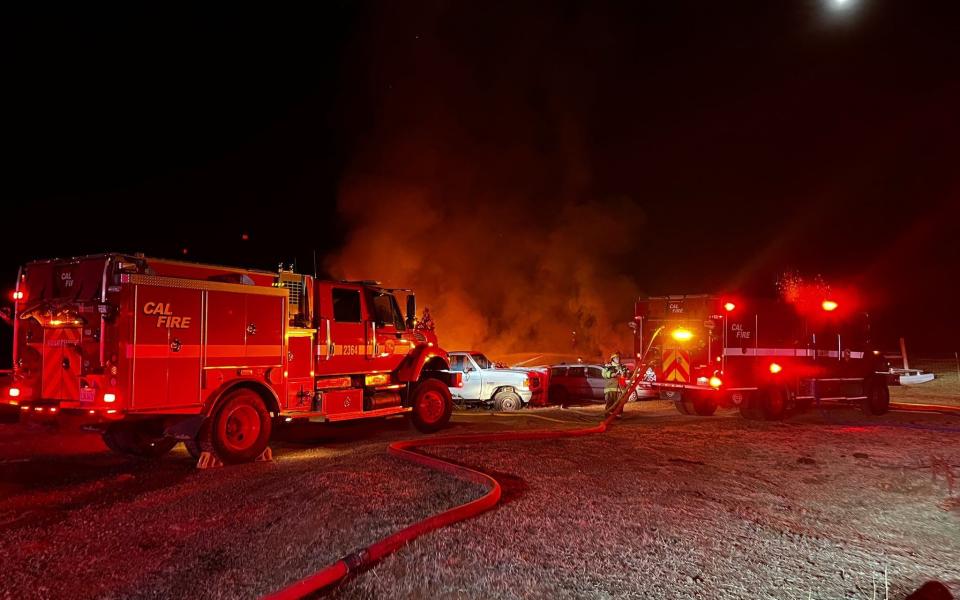 The home was quickly engulfed in flames - @CALFIRENEU