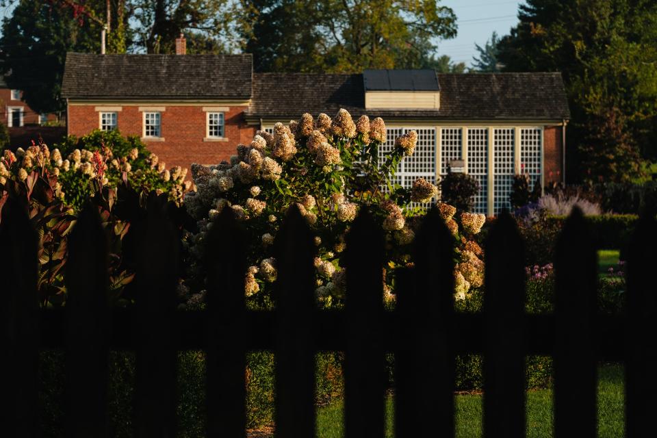 A fall morning from the Garden of Happiness, Monday, Oct. 2, in Zoar. The garden was laid out geometrically in order to represent the New Jerusalem as described in the Book of Revelation, Chapter 21.