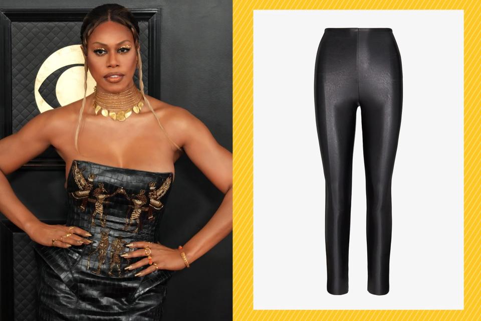 Laverne Cox Faux Leather Leggings Tout